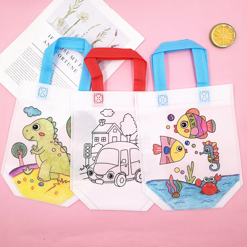 Art Craft Earth Day - 24 stks Leuke Cartoon Kleurzakken Herbruikbare
