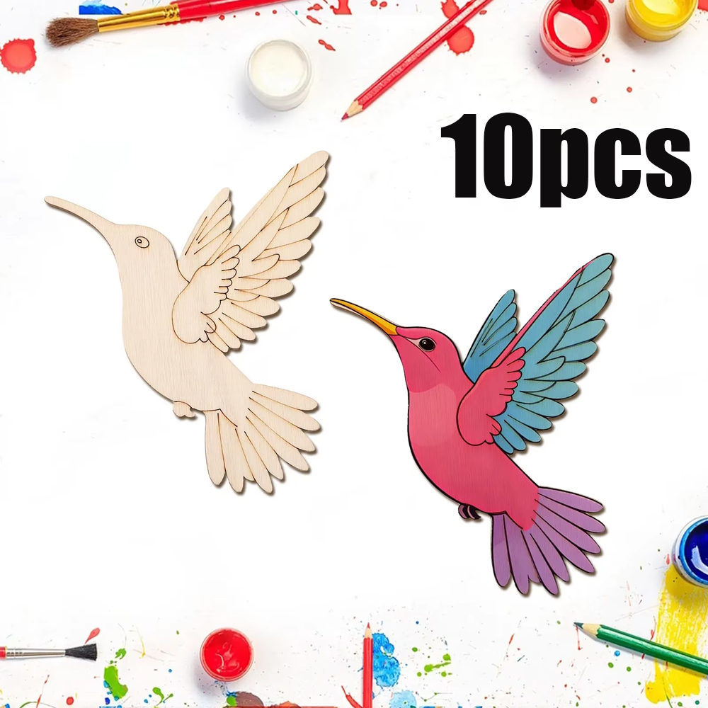 Craft Art Set - 10 stuks onafgewerkte houten dieren- en