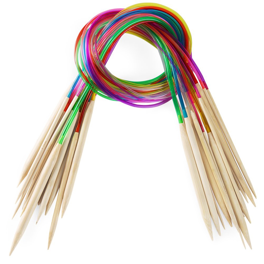 Knitting Needle Circular - 18 Ronde Breinaalden van 100cm, Haaknaaldenset,