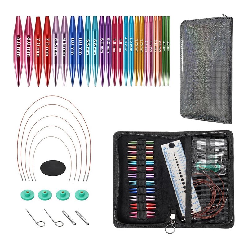 Knitting Needle Circular - Korte verwisselbare breinaaldenset, voor beginners -