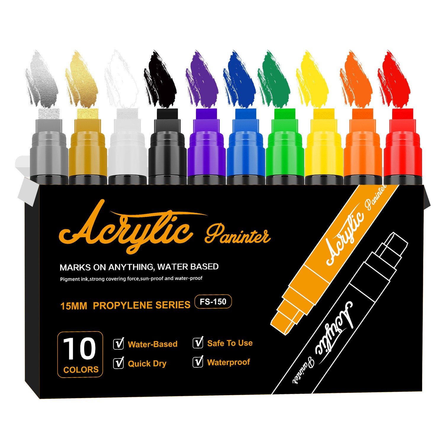 10 kleuren jumbo markers 15 mm - Art Craft Jumbo recensie en prijs
