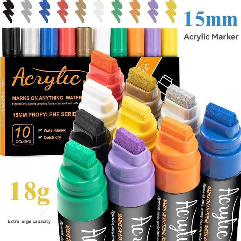 10 kleuren jumbo markers 15 mm - Art Craft Jumbo recensie en prijs