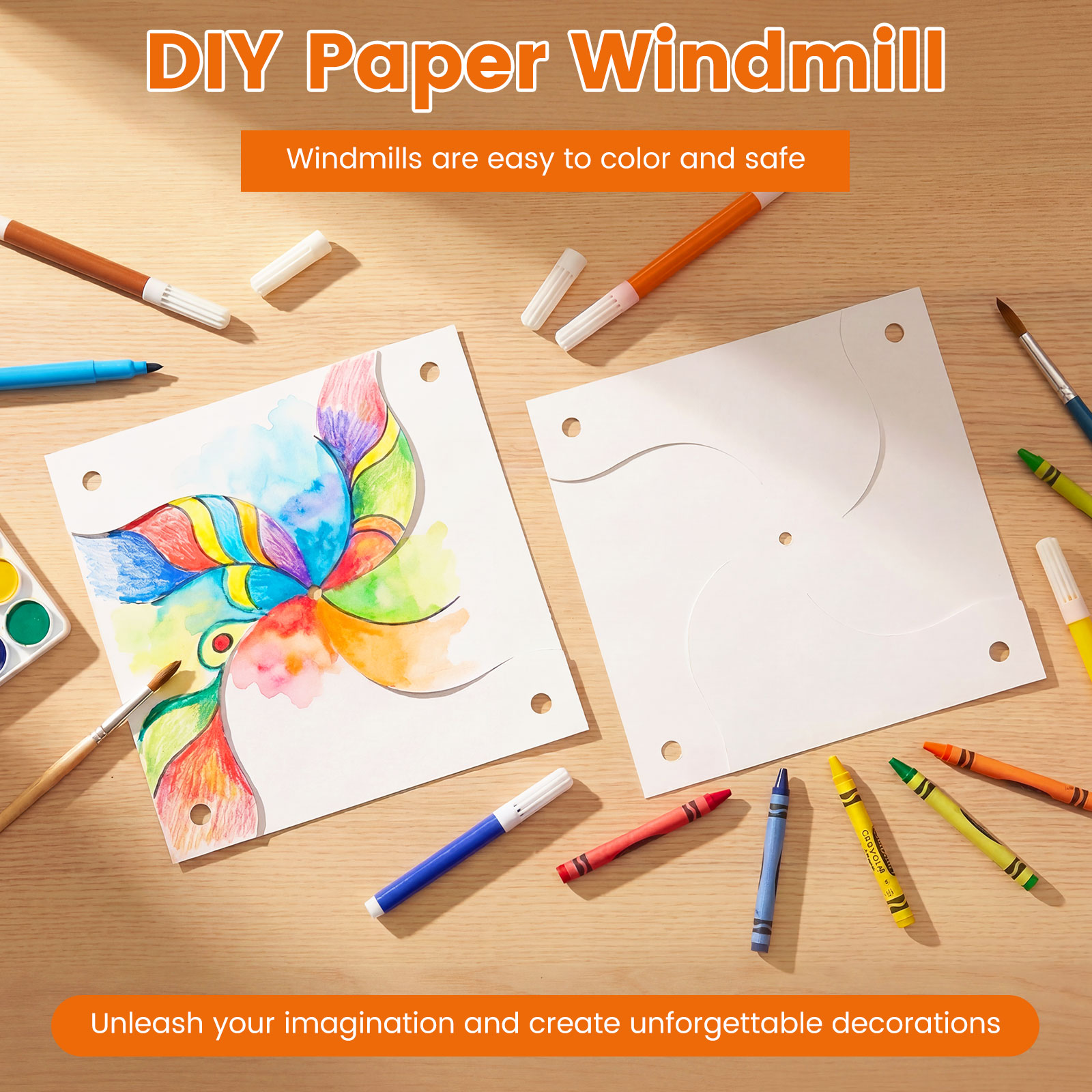 100 stuks DIY papieren windmol - Art Craft Earth Day recensie en prijs