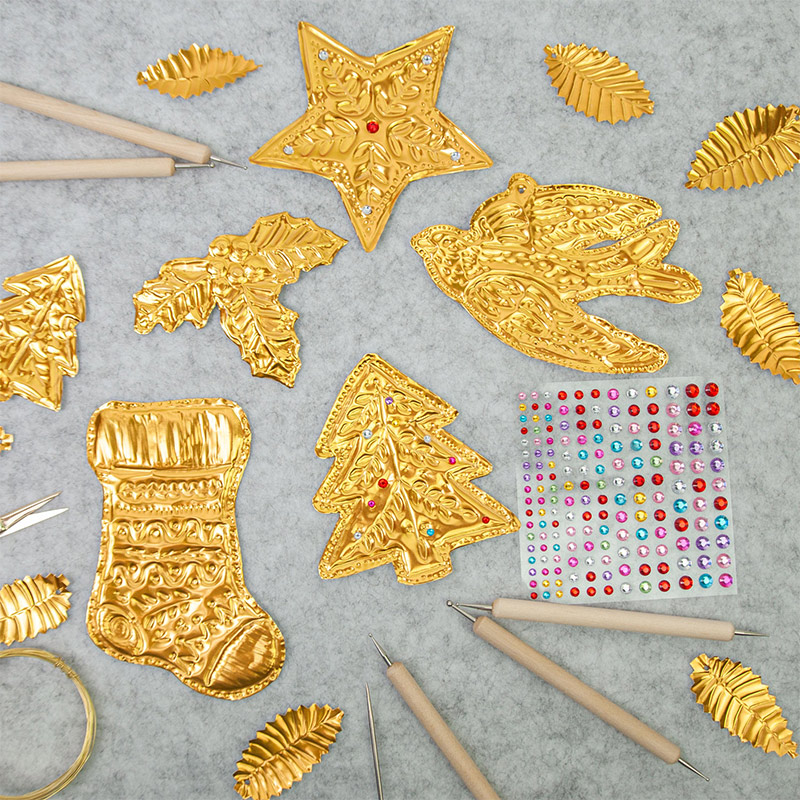 DIY goudfolie kunst reliëf ker - Art Craft With Paper recensie en prijs