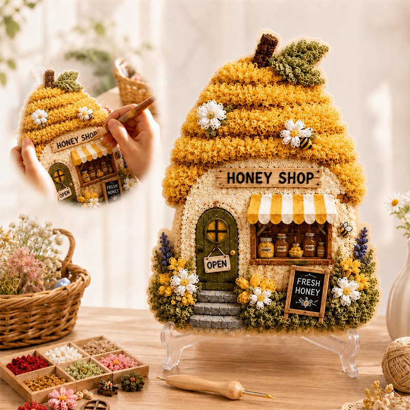 3D Mushroom House Poke Art DIY - Artwork Craft recensie en prijs