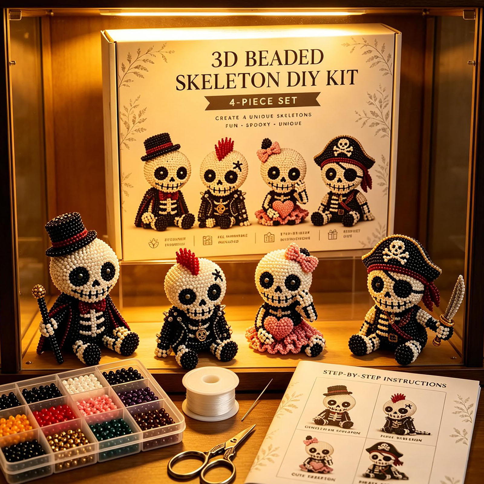 3D Kraal Skelet DIY Kit Creati - Art Craft Gifts For Adults recensie en prijs